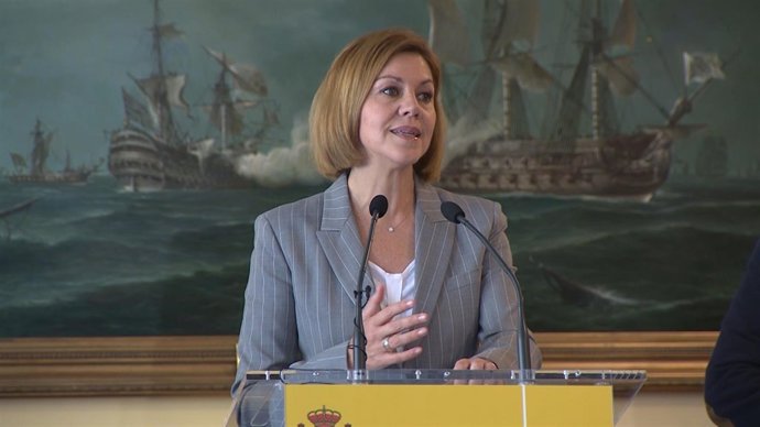 María Dolores de Cospedal durante un acto en el Ministerio de Defensa