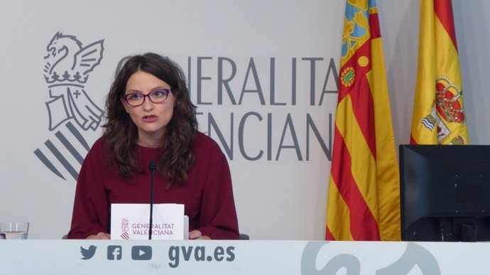Oltra en la rueda de prensa posterior al pleno del Consell