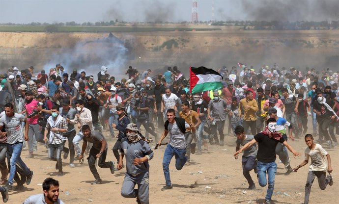 Manifestación palestina en la Franja de Gaza