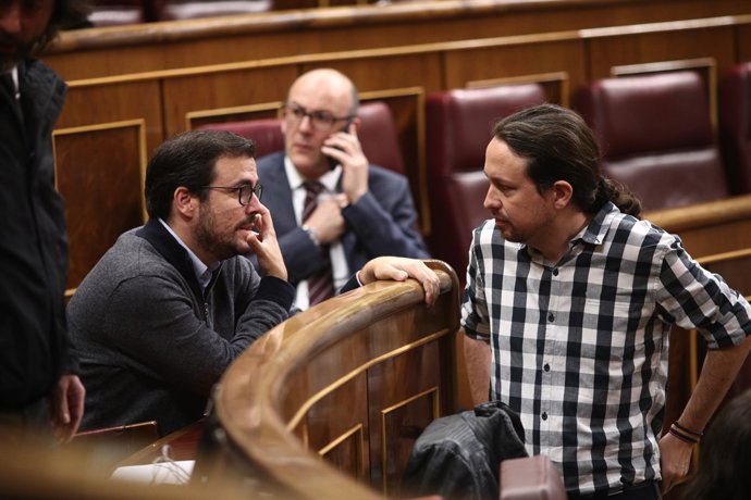Alberto Garzón i Pablo Iglesias al Ple del Congrés