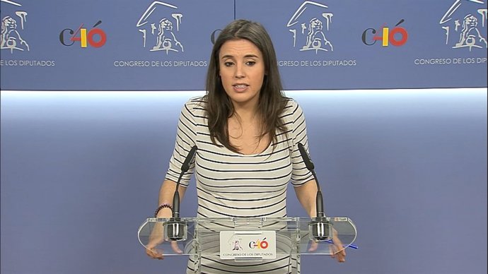  Irene Montero a la roda de premsa al congrés dels diputats