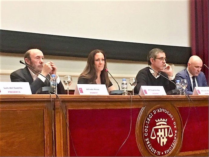 Alfredo Pérez Rubalcaba (PSOE) Maria Eugènia Gai (ICAB) Eduardo Madina (PSOE)