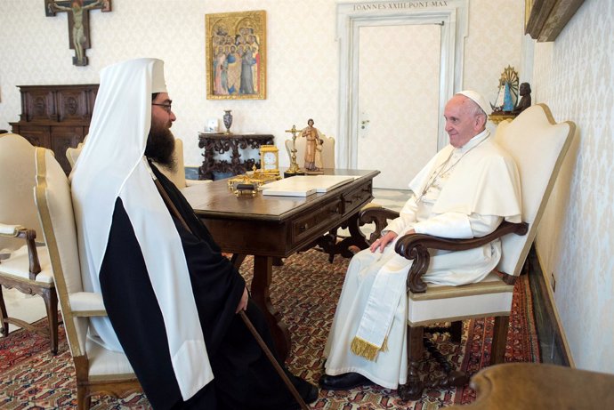 El Papa en el encuentro con el arzobispo de Preov 