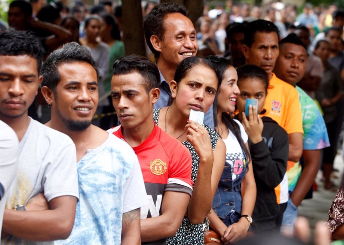 Colas para votar en Timor Oriental 