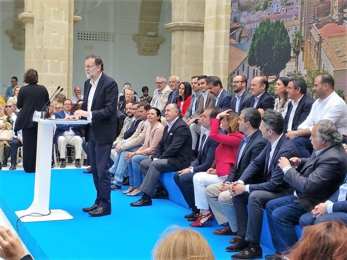 Mariano Rajoy en un mitin en Jerez de la Frontera (Cádiz)