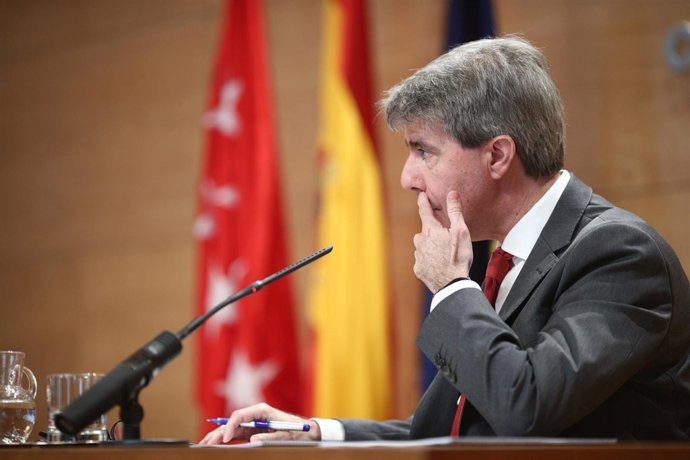 Rueda de prensa del presidente de la Comunidad de Madrid en funciones