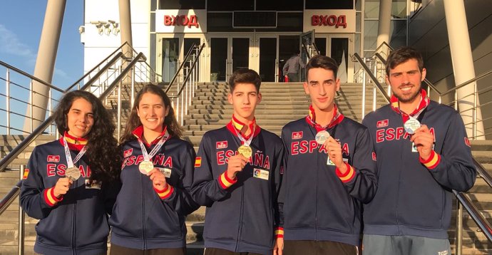 Los cinco taekwondistas españoles que han ganado medalla en el Europeo de 2018.