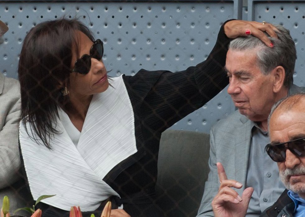 Manolo Santana y Claudia Rodríguez en el Mutua Madrid Open
