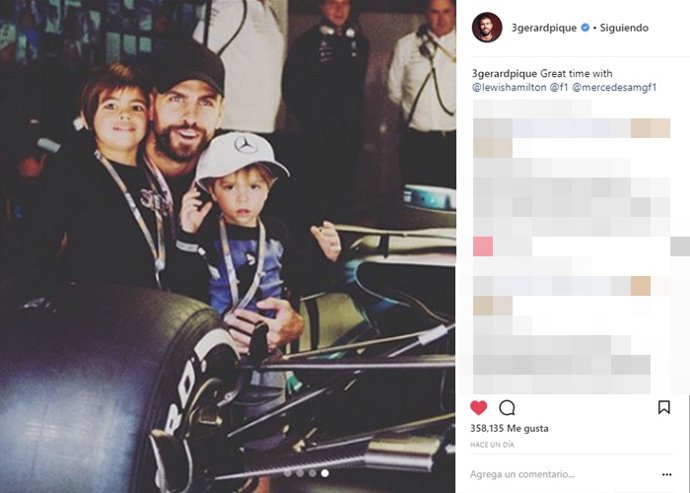 Gerard Piqué con sus hijos