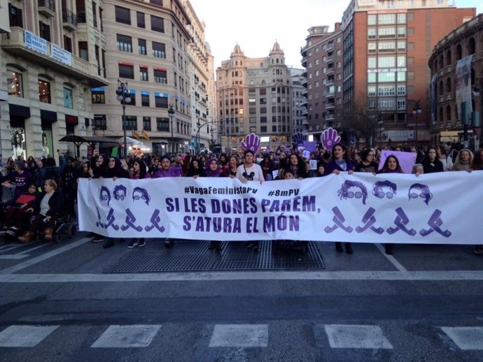 Huelga feminista en València