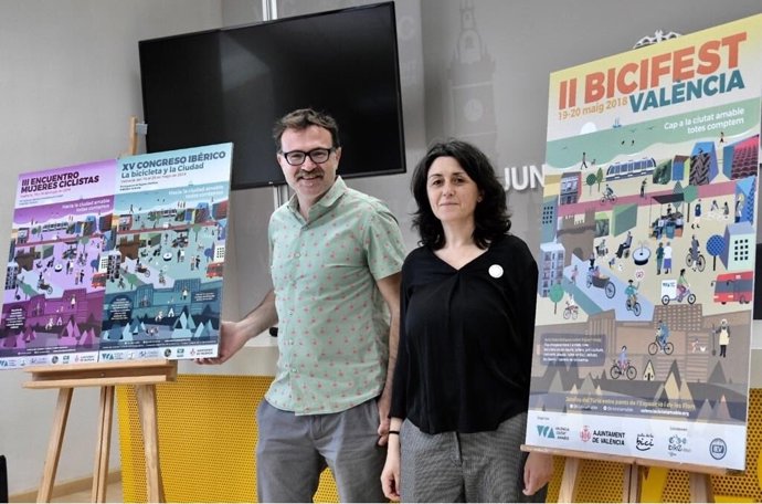 Grezzi y Calahorro en la presentación del XV Congreso Ibérico de la Bicicleta 