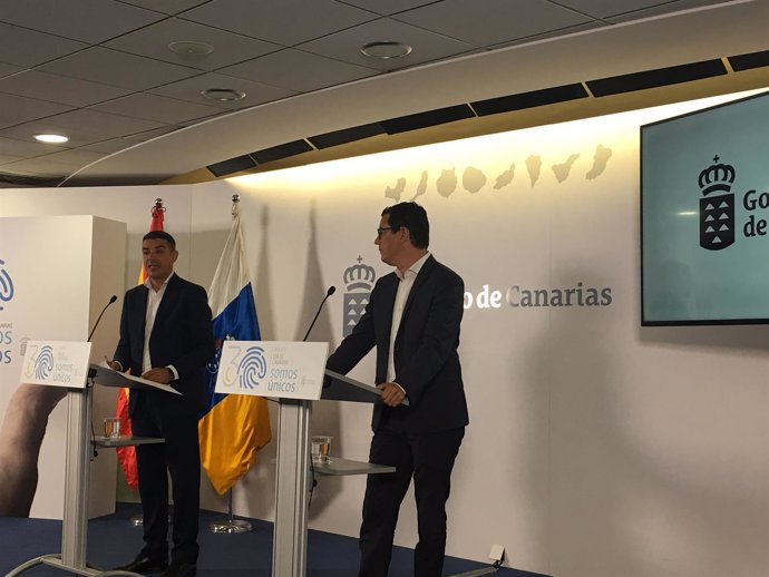 Narvay Quintero y Pablo Rodríguez en la rueda de prensa del Consejo de Gobierno