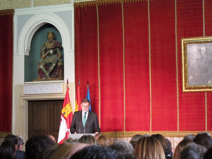 Rajoy en el acto en el Alcázar de Segovia, 14-5-18