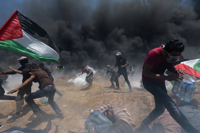 Protestas en Gaza en el día del traslado de la Embajada de EEUU a Jerusalén