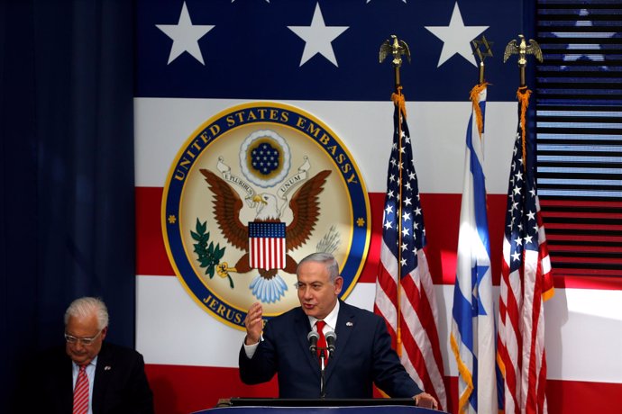 Benjamin Netanyahu en la inauguración de la Embajada de EEUU en Jerusalén