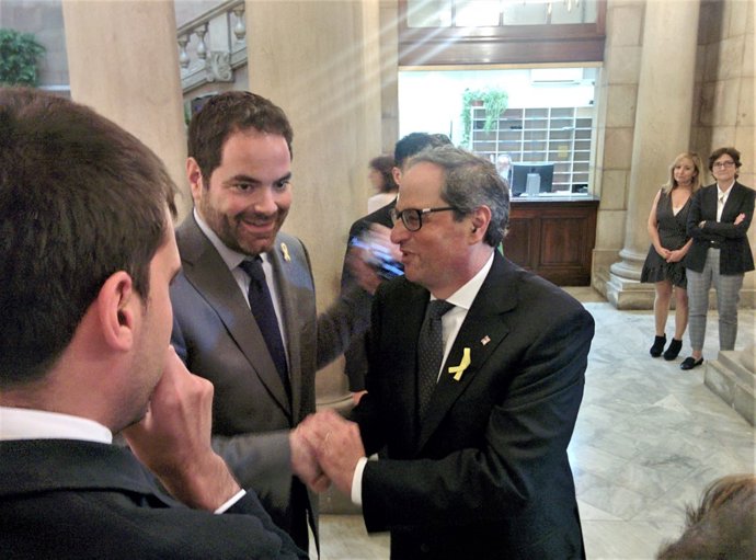 David Saldoni (ACM) president Quim Torra, després de la seva investidura