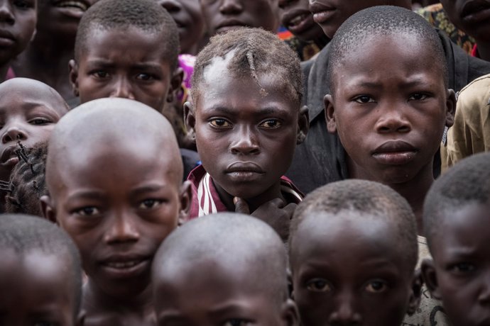 Niños en un colegio de Ndenga 