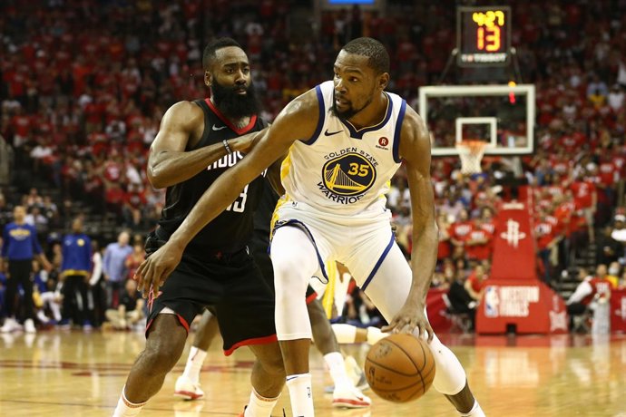 Kevin Durant (Warriors) y James Harden (Rockets)