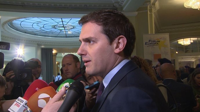 Albert Rivera en un esmorzar informatiu
