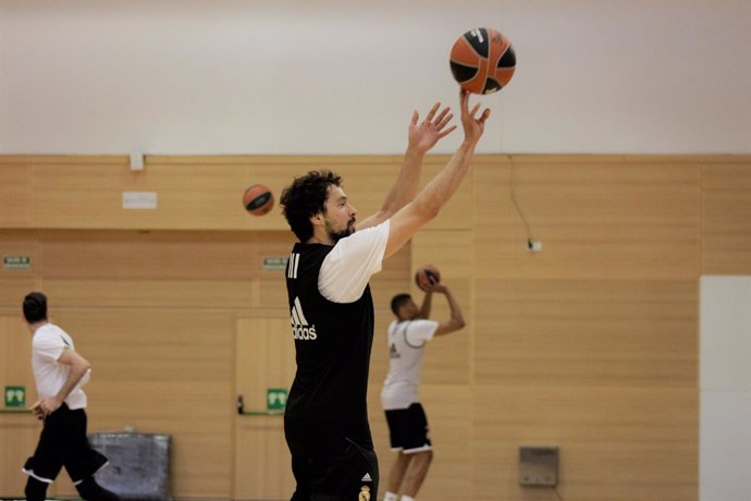 Sergio Llull entrenando con el Real Madrid