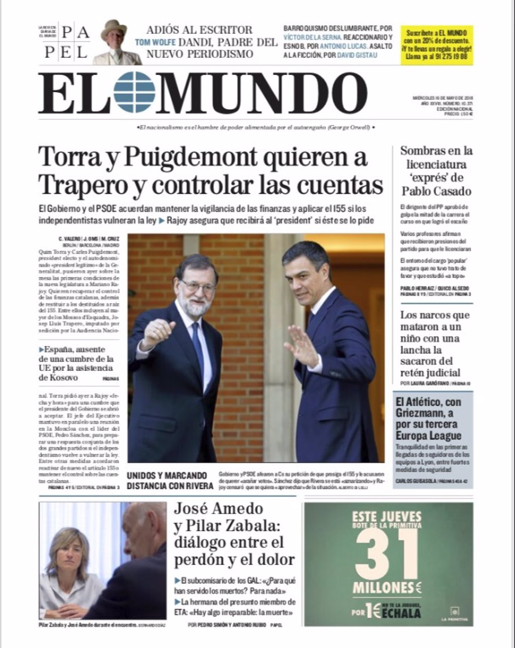 Las Portadas De Los Peridicos De Hoy Mircoles 4 De