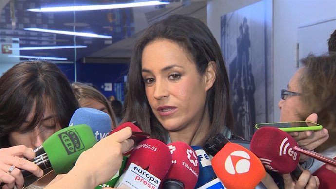 La portavoz de Ciudadanos en Madrid, Begoña Villacís, en un desayuno informativo