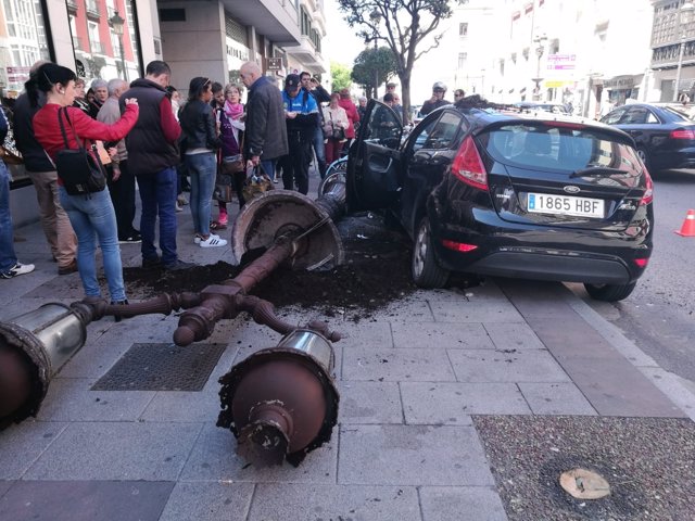 Escenario del accidente en Burgos capital. 