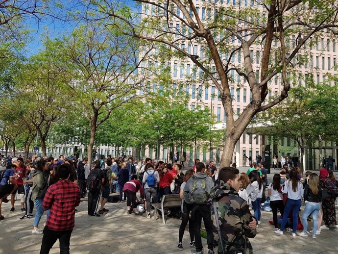 Concentració de suport als detinguts pel tall de l'AVE a Barcelona