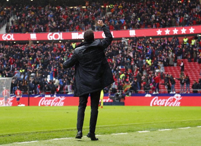 Simeone celebra un gol del Atlético en el Metropolitano
