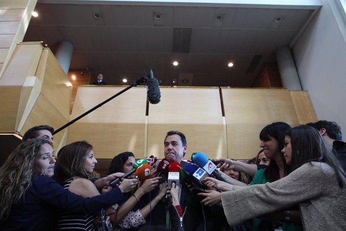 Maíllo hace declaraciones tras el pleno de investidura de Ángel Garrido