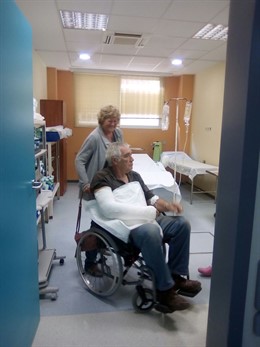 La víctima de la agresión tras la atención médica