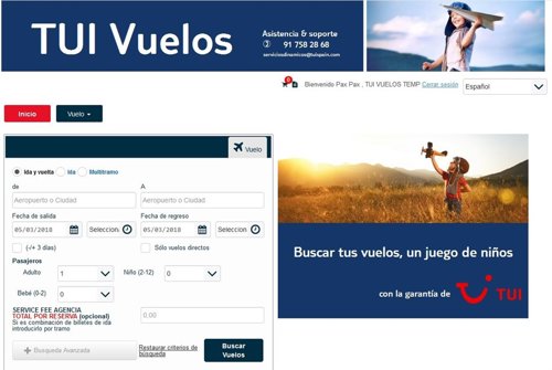TUI Vuelos agiliza las reservas 