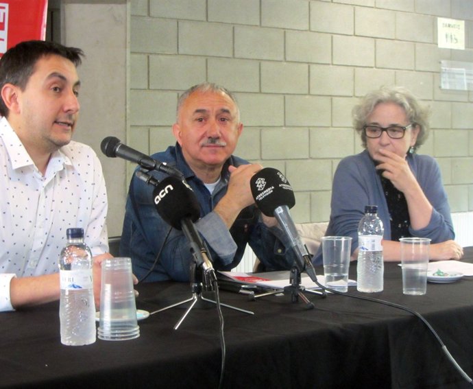 El secretari general d'UGT, Josep Maria Álvarez, en la xerrada