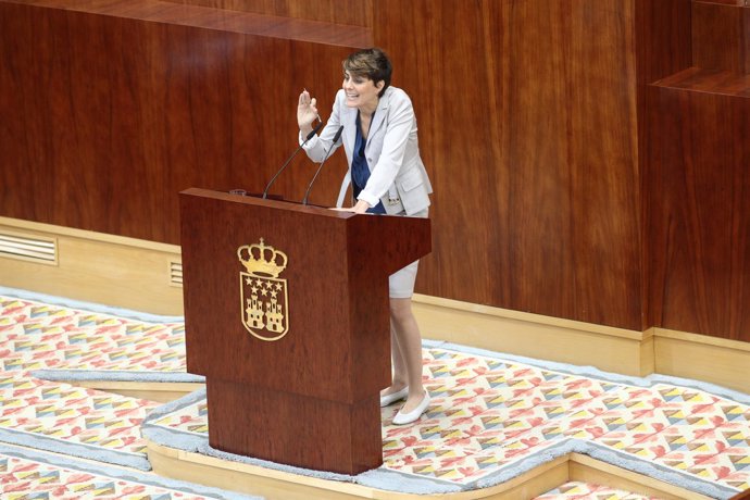 Lorena Ruiz-Huerta interviene en el pleno de investidura de Ángel Garrido