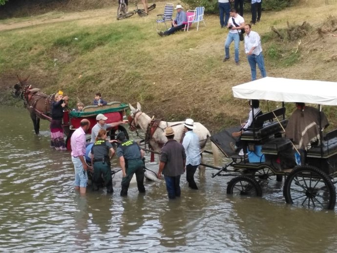 Agentes del Seprona asisten a un animal desvanecido en el Quema
