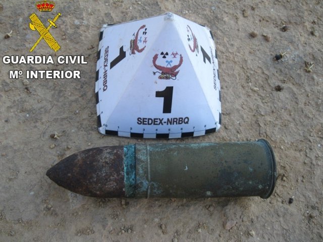 Proyectil encontrado en Cullera