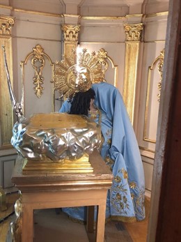 Imagen del estado en el que ha quedado la imagen de la patrona