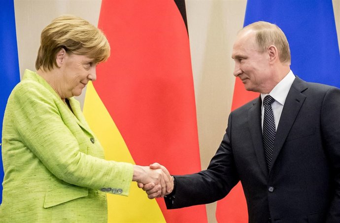 Angela Merkel y Vladimir Putin