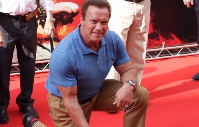 Arnold Schwarzenegger durante su visita a la provincia de Almería