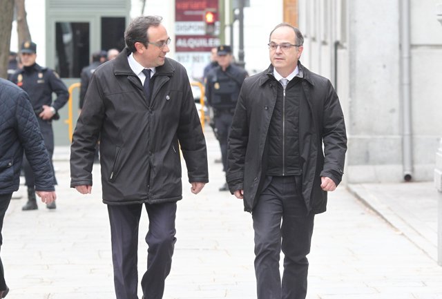 Josep Rull i Jordi Turull arriben al Suprem per a la vista del procés
