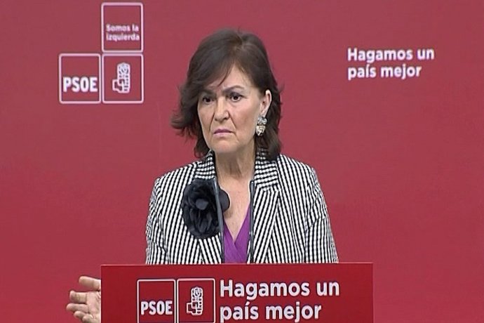 Carmen Calvo en roda de premsa