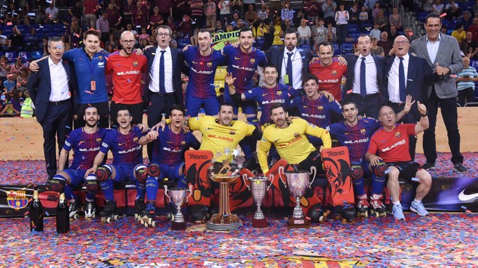 El FC Barcelona Lassa levanta su 29ª OK Liga hockey patines