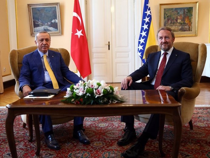 El presidente turco, Recep Tayyip Erdogan, de visita en Bosnia