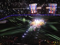 Pasillo de los campeones del doblete al 'Infinito Iniesta' en la fiesta del Camp Nou