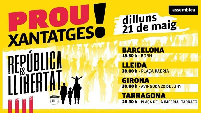 Cartell de les concentracions convocades per l'ANC contra el 155