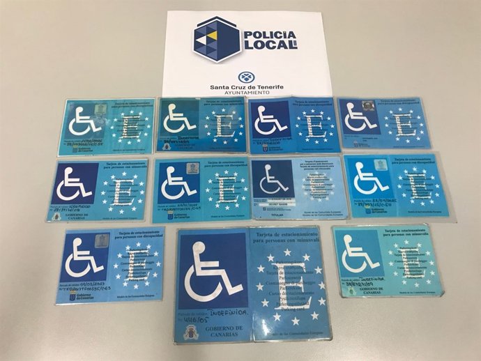 Tarjetas retiradas por la Policía Local de Santa Cruz