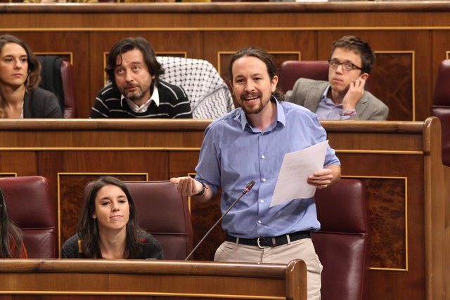 Pablo Iglesias, líder de Podemos, en la sesión de control