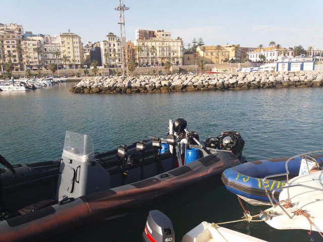 Una de las narcolanchas intervenidas recientemente en Ceuta