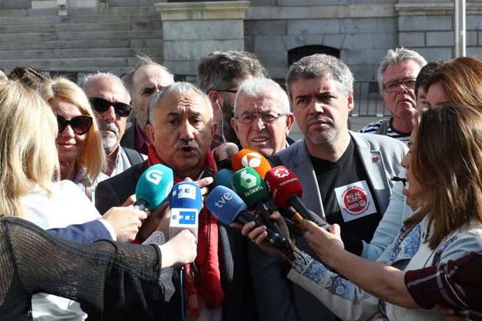 Unai Sordo y Pepe Álvarez hacen declaraciones frente al Congreso