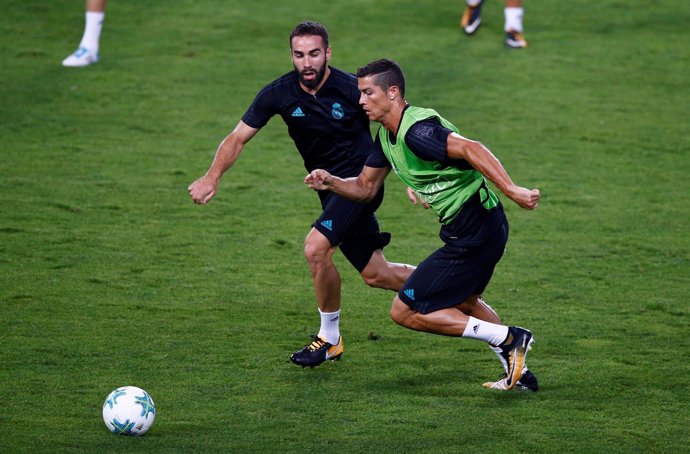 Cristiano Ronaldo y Dani Carvajal en un entrenamiento